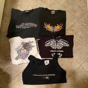 Vintage woman Harley Davidson tops